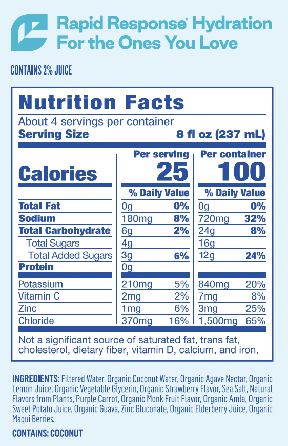 Berri Lyte Advanced Strawberry Nutrition Facts