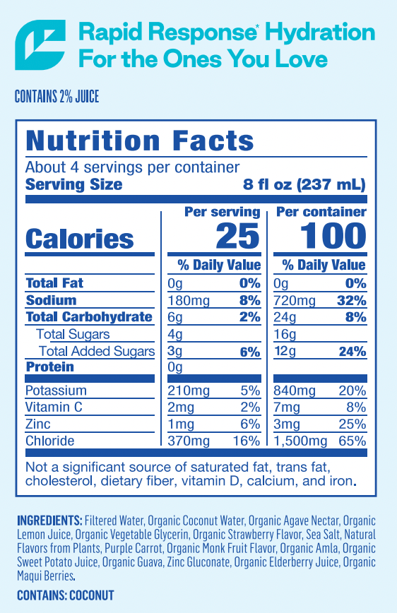 Berri Lyte Advanced Strawberry Nutrition Facts