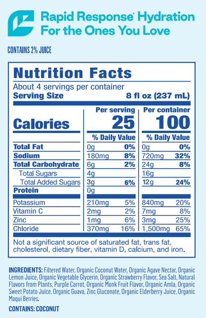 Berri Lyte Advanced Strawberry Nutrition Facts