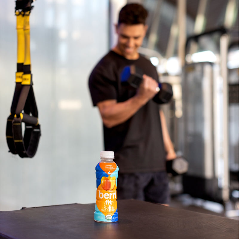 working out with berri fit sports drink