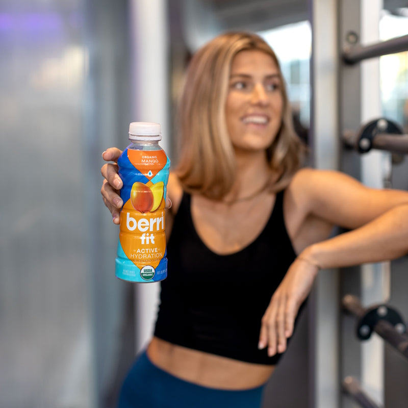 working out with berri fit sports drink